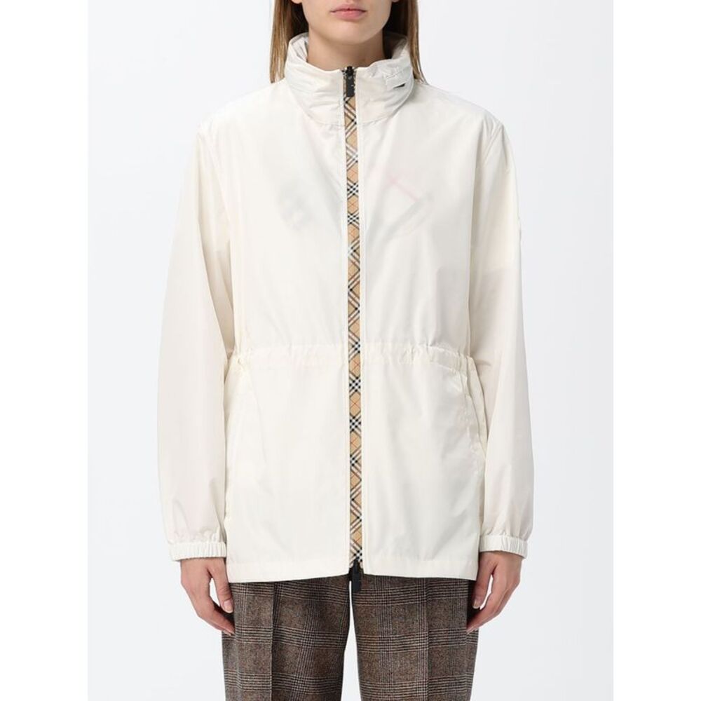 Burberry Women Burberry Cropped Nylon Windbreaker Jacket With Detachable Hood